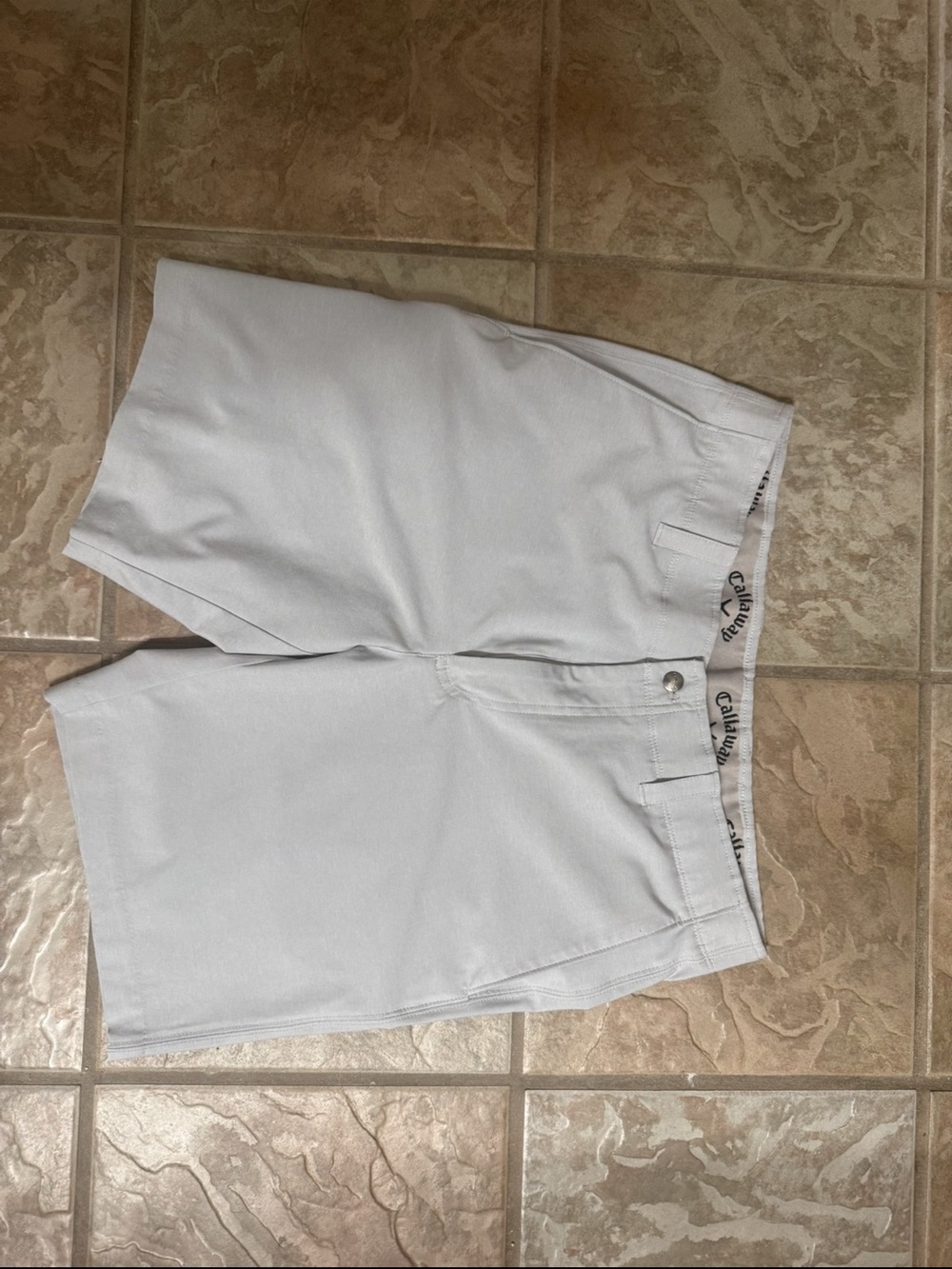Callaway Men's White Golf Flat-Front Shorts